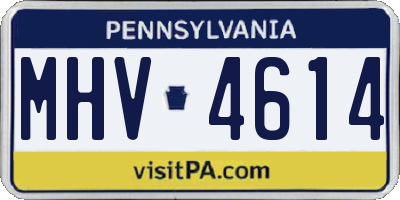 PA license plate MHV4614