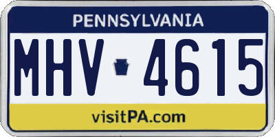 PA license plate MHV4615