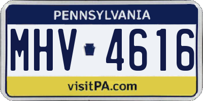 PA license plate MHV4616