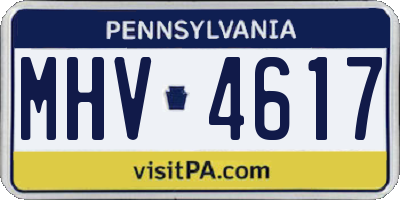 PA license plate MHV4617