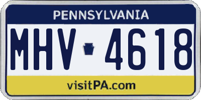 PA license plate MHV4618
