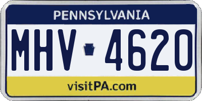 PA license plate MHV4620
