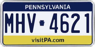 PA license plate MHV4621