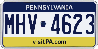 PA license plate MHV4623