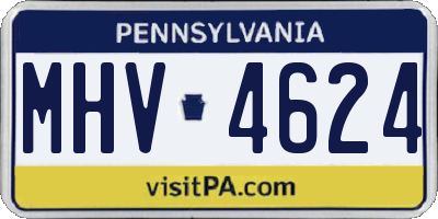 PA license plate MHV4624