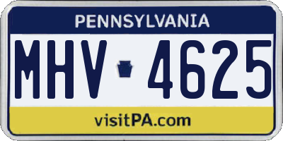 PA license plate MHV4625