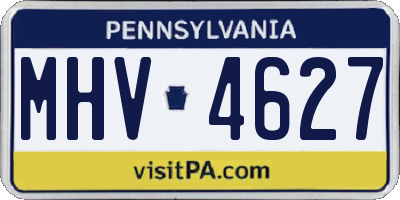 PA license plate MHV4627