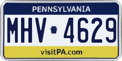PA license plate MHV4629