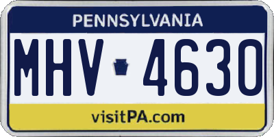PA license plate MHV4630
