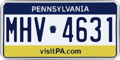 PA license plate MHV4631