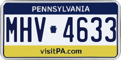 PA license plate MHV4633