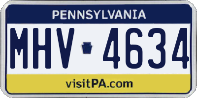 PA license plate MHV4634