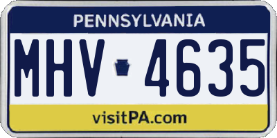 PA license plate MHV4635