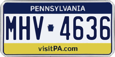 PA license plate MHV4636