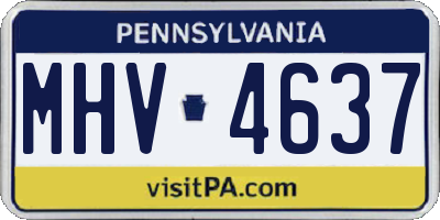 PA license plate MHV4637