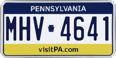 PA license plate MHV4641