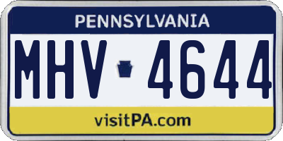 PA license plate MHV4644