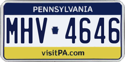PA license plate MHV4646