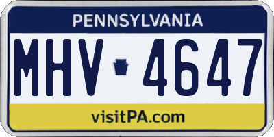 PA license plate MHV4647