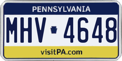 PA license plate MHV4648