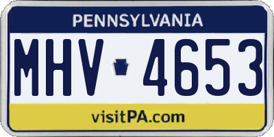 PA license plate MHV4653