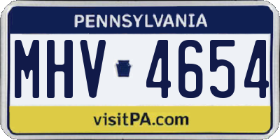 PA license plate MHV4654