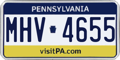 PA license plate MHV4655