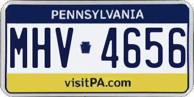 PA license plate MHV4656