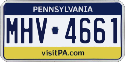 PA license plate MHV4661
