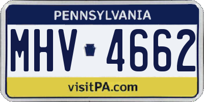 PA license plate MHV4662