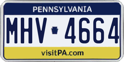 PA license plate MHV4664