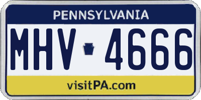 PA license plate MHV4666