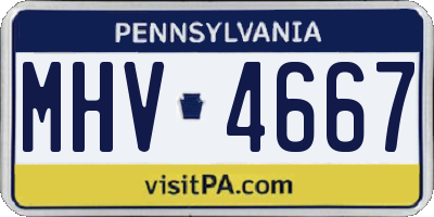 PA license plate MHV4667