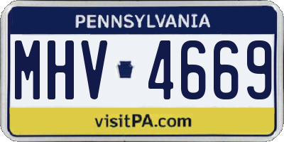 PA license plate MHV4669