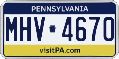 PA license plate MHV4670