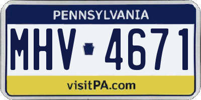 PA license plate MHV4671