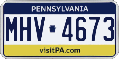 PA license plate MHV4673