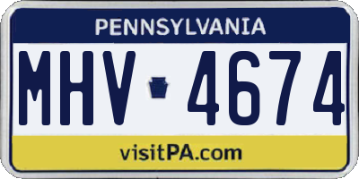 PA license plate MHV4674