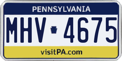 PA license plate MHV4675