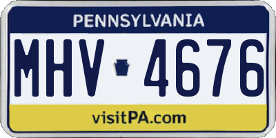 PA license plate MHV4676