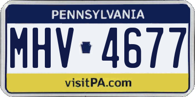 PA license plate MHV4677