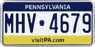 PA license plate MHV4679