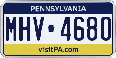 PA license plate MHV4680