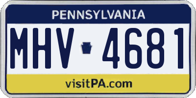 PA license plate MHV4681