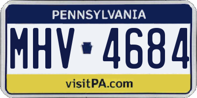 PA license plate MHV4684