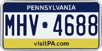 PA license plate MHV4688
