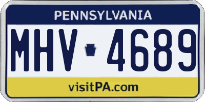 PA license plate MHV4689