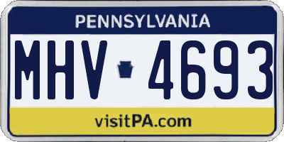 PA license plate MHV4693