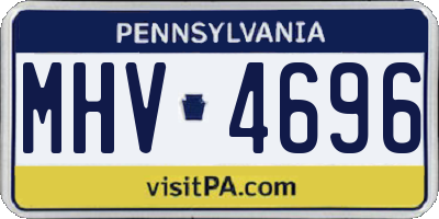 PA license plate MHV4696