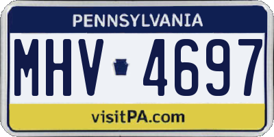 PA license plate MHV4697